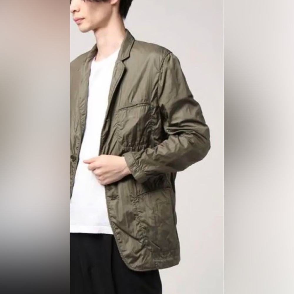 Calvin Klein Lightweight Olive Green Chore Blazer Coat 100% Cotton Sz L - NEW